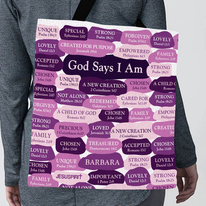 Jesuspirit Personalized Tote Bag | Religious Gifts For Women Of God | What God Says About You TBHN699