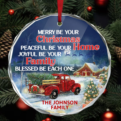 Blesses Be Each One | Personalized 1-Side Round Glass Ornament JSURGOPPT2768L