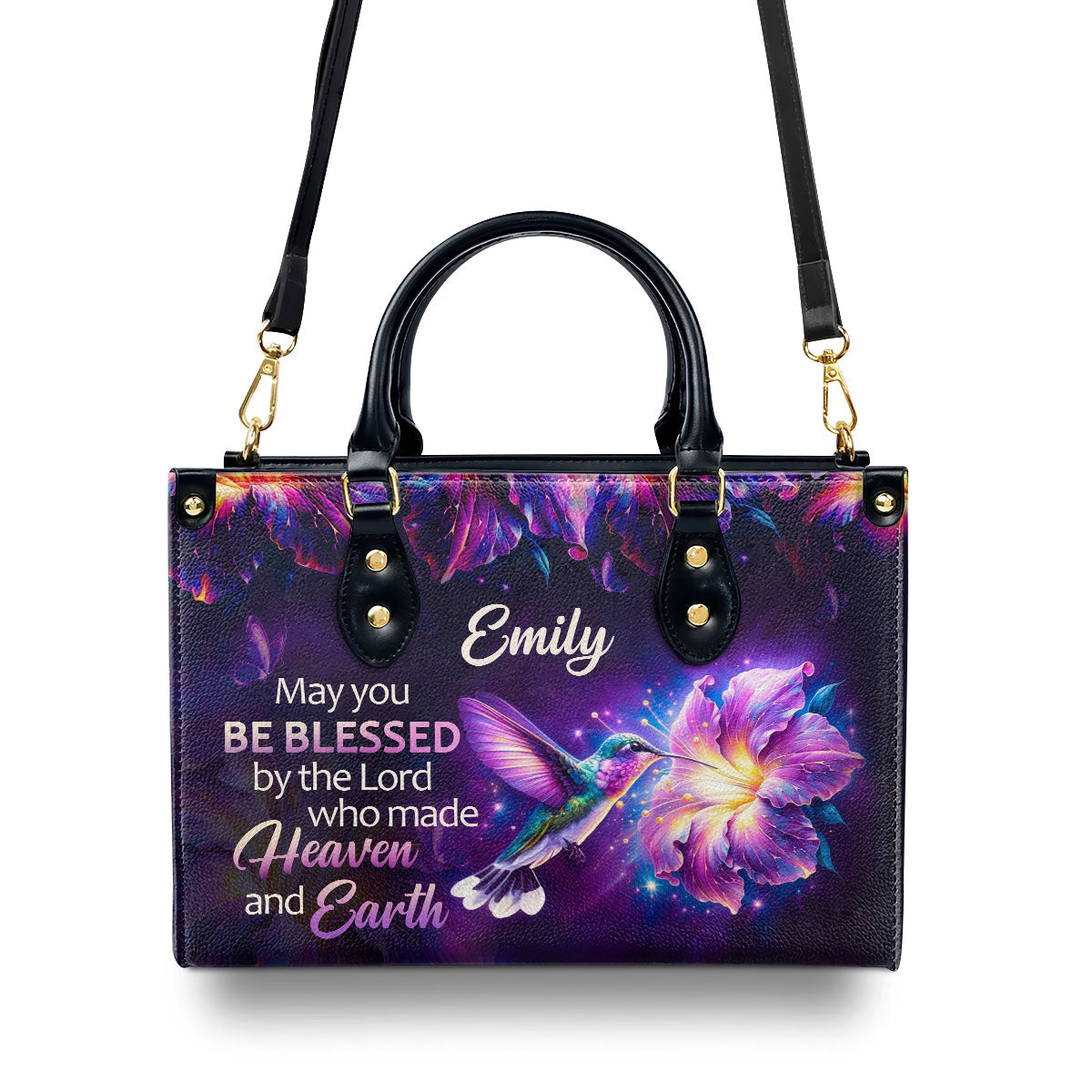 Jesuspirit | Personalized Leather Handbag With Zipper | Be Blessed LHBHN900