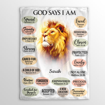 Jesuspirit | Thoughtful Spiritual Gifts Scripture For Christian People | Personalized Animal Fleece Blanket | What God Says About You FBH740