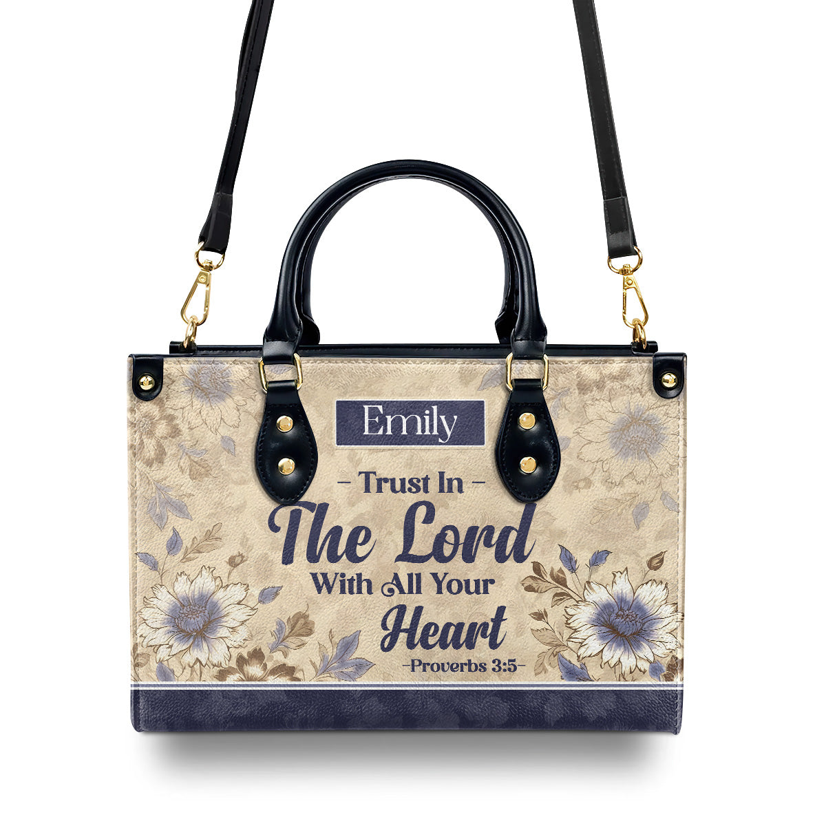 Trust In The Lord | Personalized Leather Handbag JSLHBTTN915M