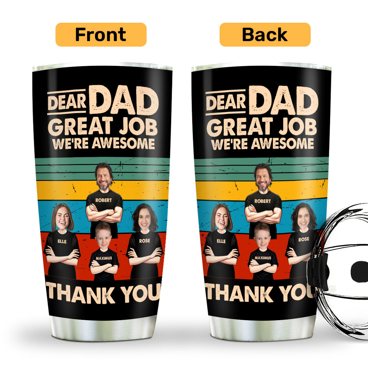 Dear Dad | Personalized Stainless Steel Tumbler JSSSTN32