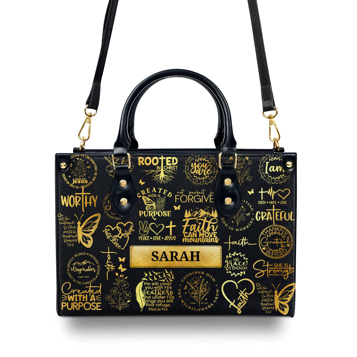 Rooted In Christ | Personalized Leather Handbag