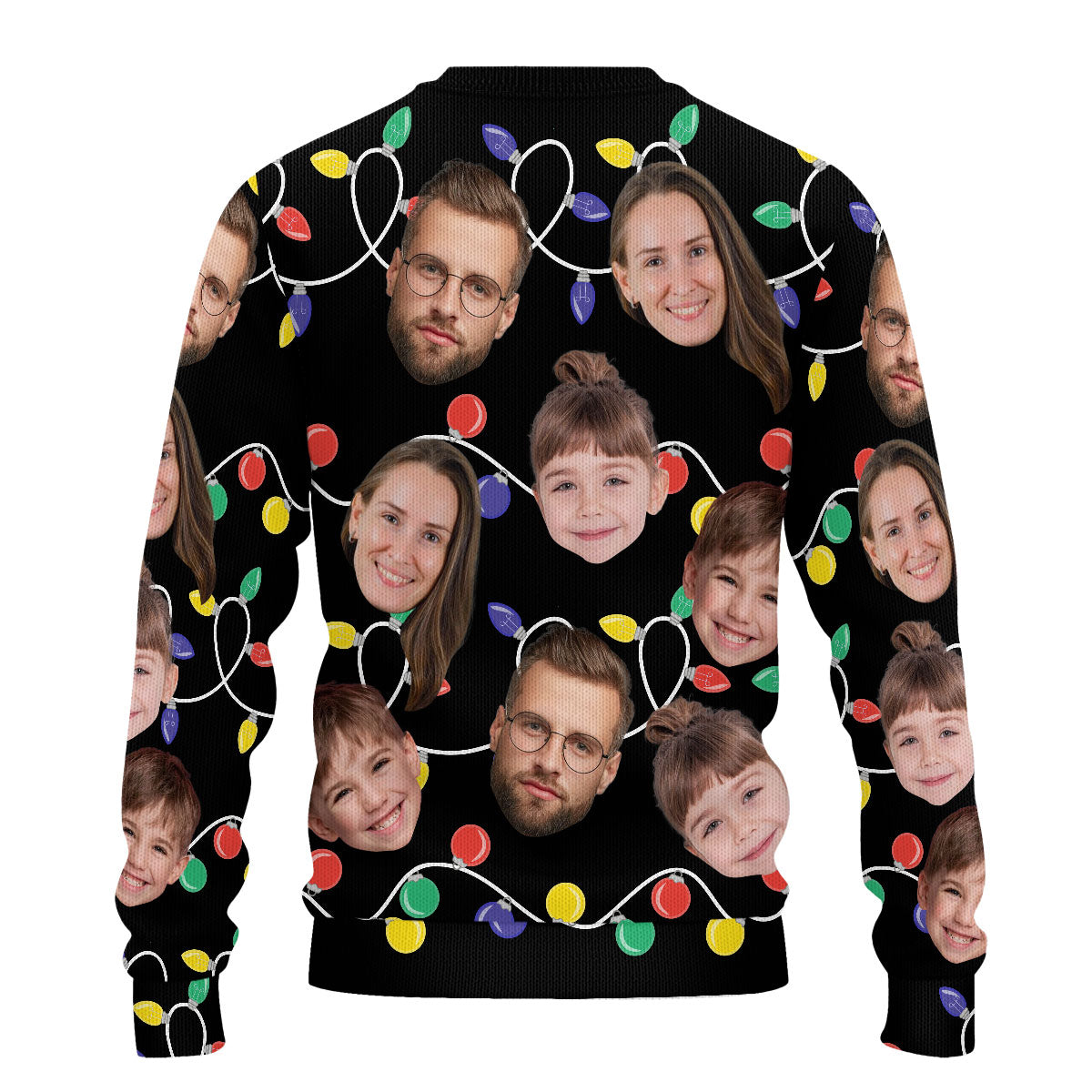 Just Us Custom Photo Christmas Family | Personalized Wool Sweater JSWSWPT2041M