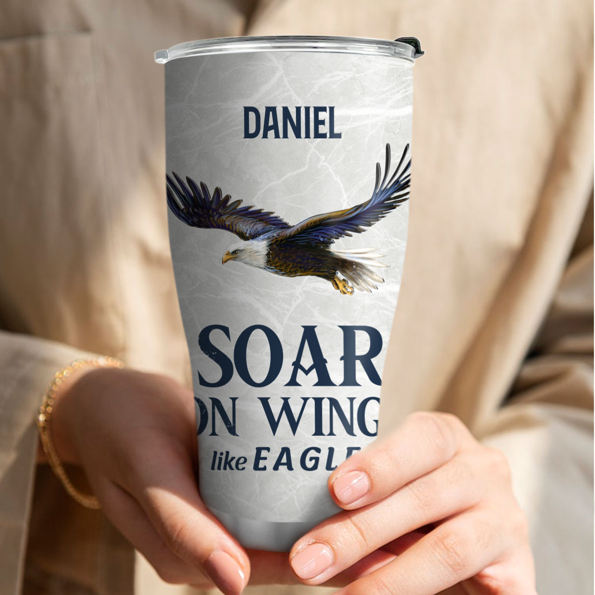 Jesuspirit | Personalized Stainless Steel Tumbler | Isaiah 40:31 | They Will Soar On Wings Like Eagles | Spiritual Gift For Christian Prayer SSTHN700