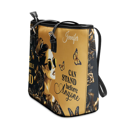 She Can Stand Before Anyone | Personalized Large Leather Tote Bag LLTBM746
