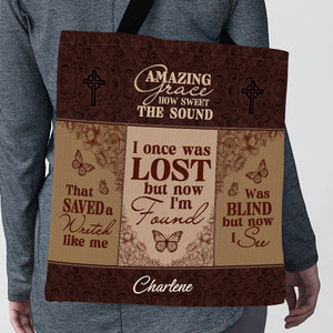 Jesuspirit| Personalized Christian Tote Bag | Amazing Grace How Sweet The Sound TBM739