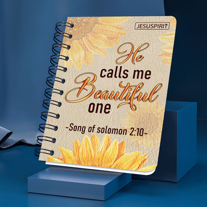 He Calls Me Beautiful One - Lovely Sunflower Spiral Journal AM231