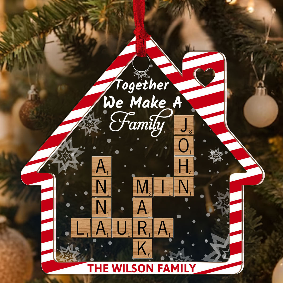 Together We Make A Family | Personalized Wood & Acrylic Ornament