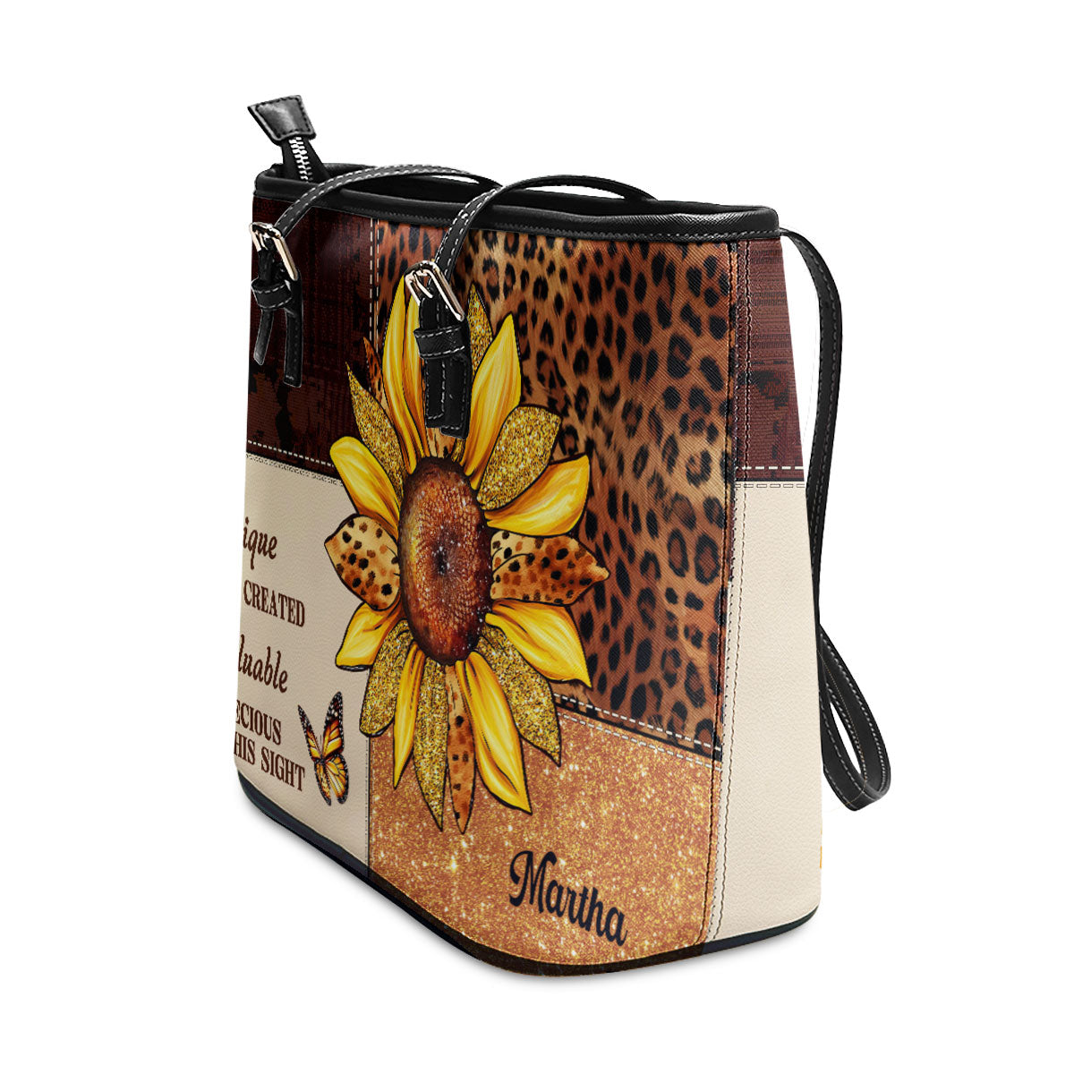 You Are Unique | Personalized Large Leather Tote Bag LLTBM760