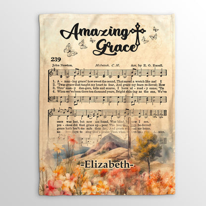 Amazing Grace | Personalized Fleece Blanket JSFBPT2858M