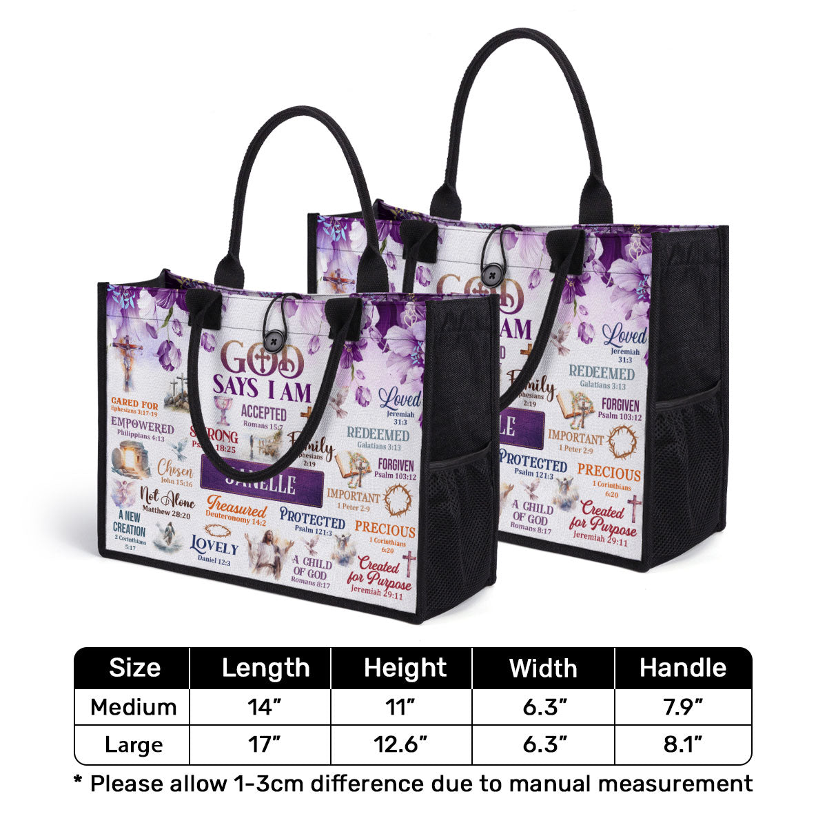 God Says I Am - Personalized New Canvas Tote Bag CTBM08