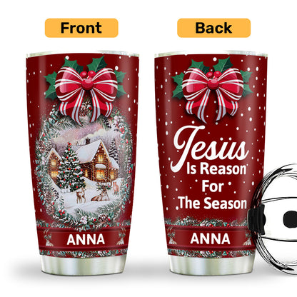 Jesus Is Reason For The Season | Personalized Stainless Steel Tumbler