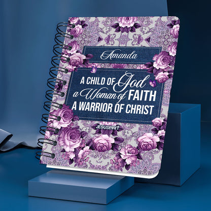 Jesuspirit | Brilliant Gift For Christian Ladies | Personalized Spiral Journal | Roses And Butterfly | A Woman Of Faith SJM19
