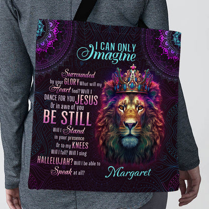 Jesuspirit| Personalized Christian Tote Bag | Lion I Can Only Imagine TBM736