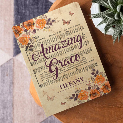 Amazing Grace | Personalized Leather Cover Notebook