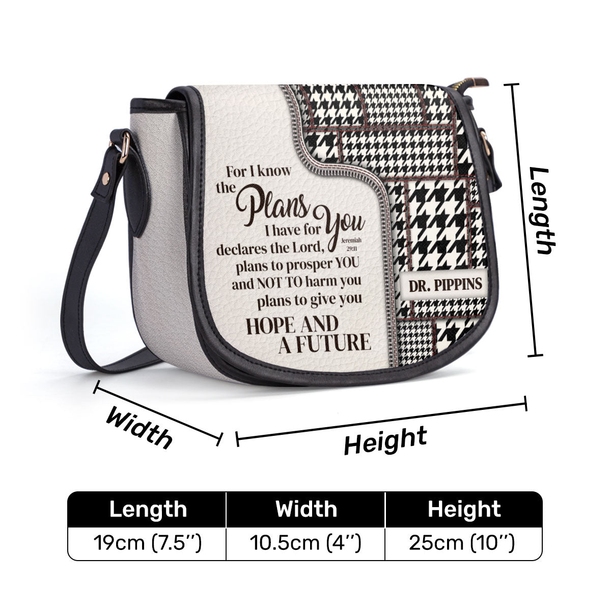 For I Know The Plans I Have For You - Personalized Leather Saddle Bag HIHN274