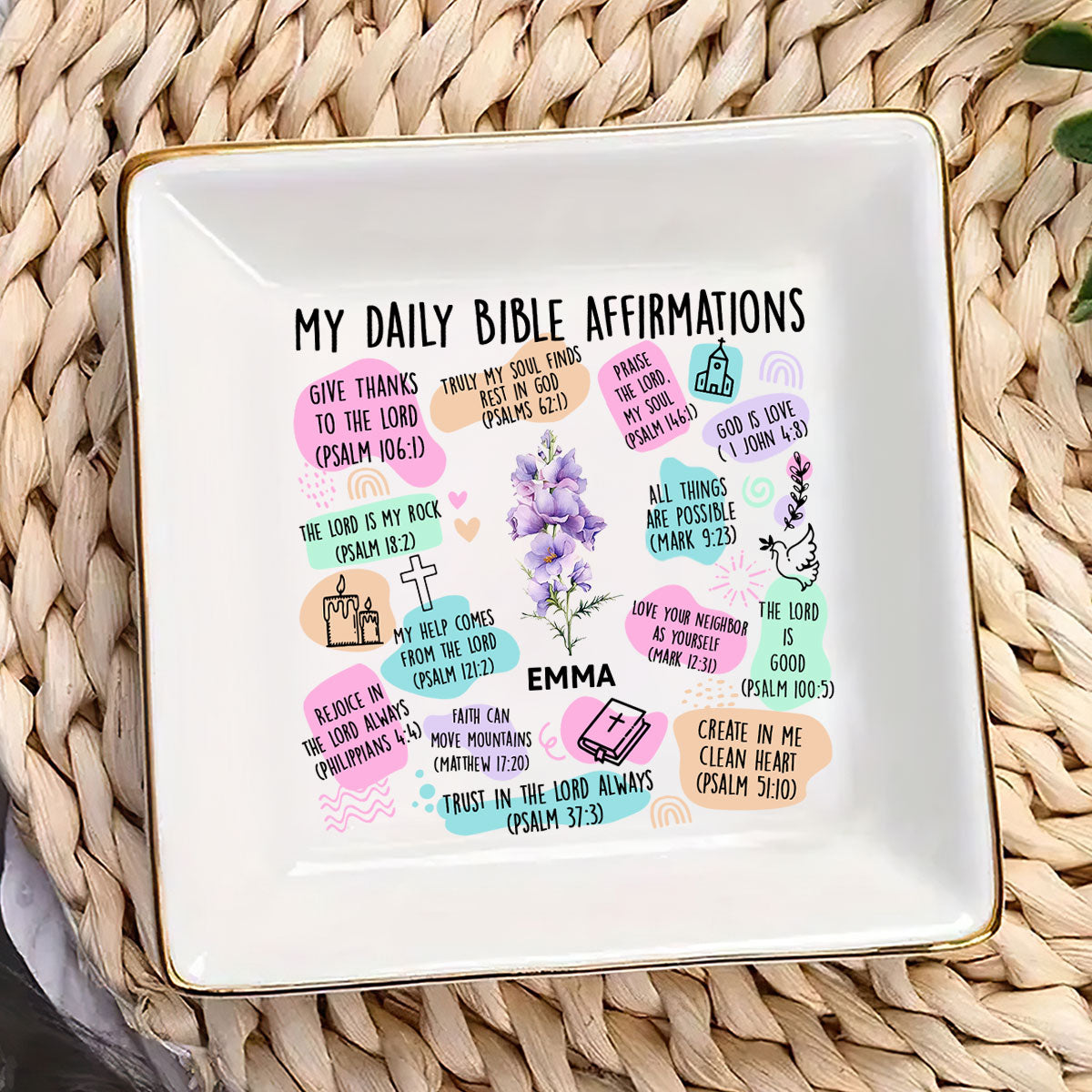 My Daily Bible Affirmations | Personalized Jewelry Dish
