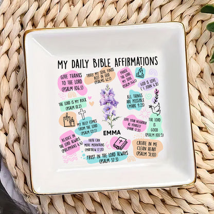 My Daily Bible Affirmations | Personalized Jewelry Dish