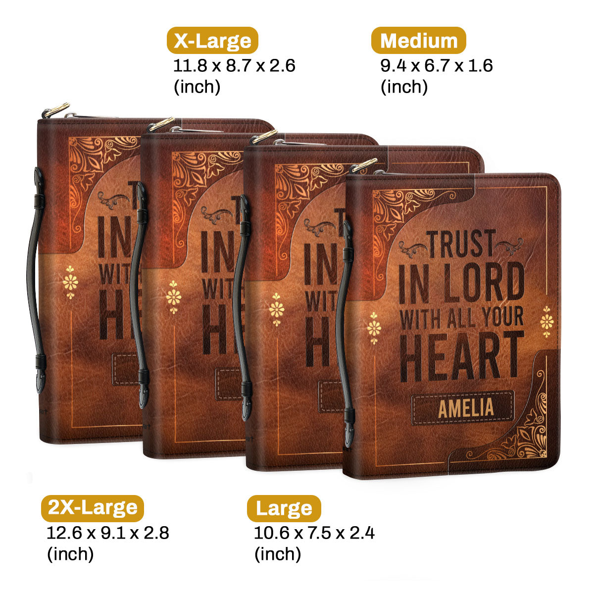 Trust In Lord With All Your Heart | Personalized Bible Cover JSBCPT944M