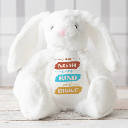 I Am Kind And Brave | Personalized Stuffed Bunny