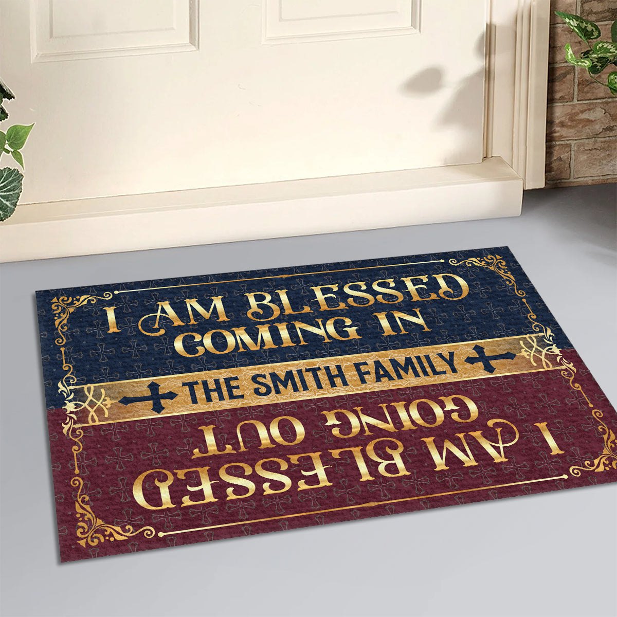 I Am Blessed Coming In | Personalized Doormat