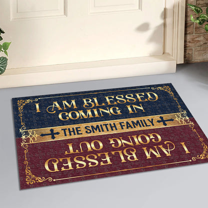 I Am Blessed Coming In | Personalized Doormat