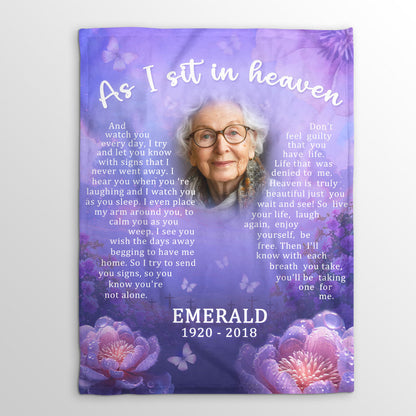 As I Sit In Heaven | Personalized Fleece Blanket JSFBHLPA1477D