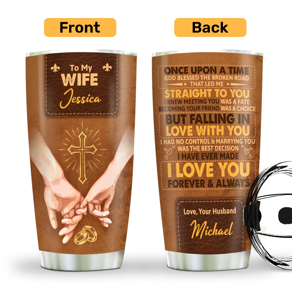 I Love You Forever And Always | Personalized Stainless Steel Tumbler JSSSTHLT1356M