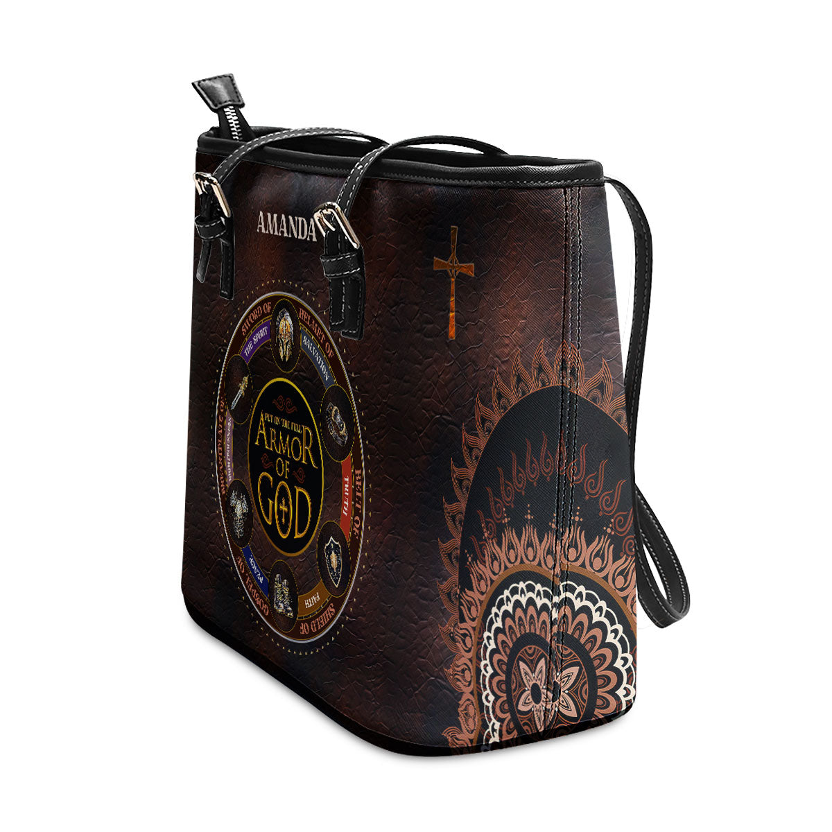 Jesuspirit | Personalized Leather Tote Bag | Armor Of God LLTBM762