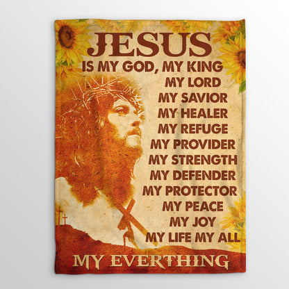 Jesuspirit Jesus Fleece Blanket | Spiritual Religious Gifts For Christian People I Can Do All Things Through Christ | Philippians 4:13 FBH785