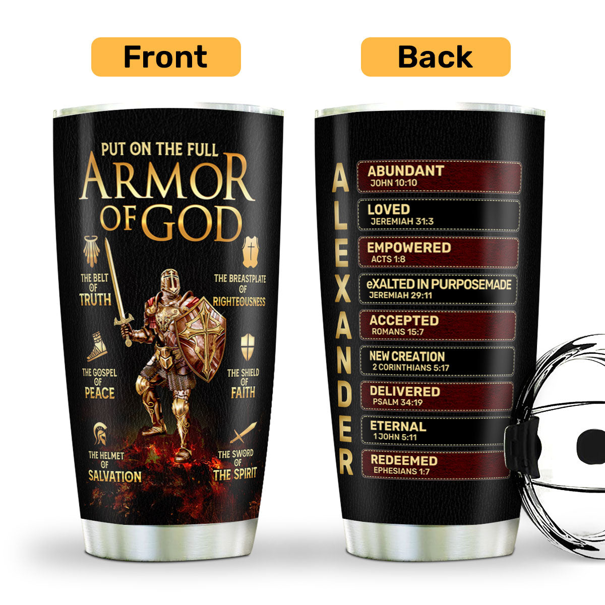 Armor Of God | Personalized Stainless Steel Tumbler