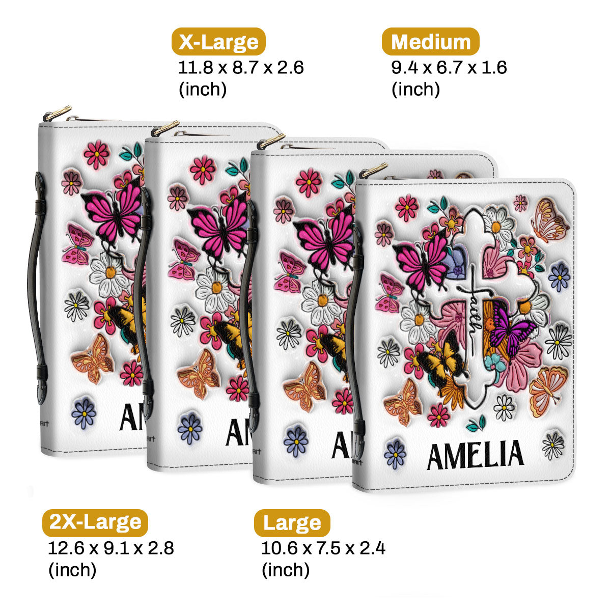 Flower 3D Effect | Personalized Bible Cover JSBCPT859L