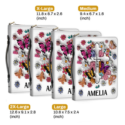 Flower 3D Effect | Personalized Bible Cover JSBCPT859L