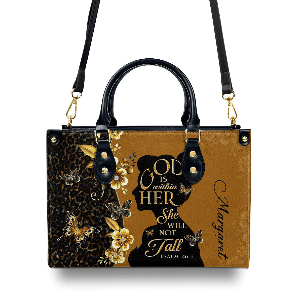 Jesuspirit | Personalized Leather Handbag With Zipper | God Is Within Her LHBM747