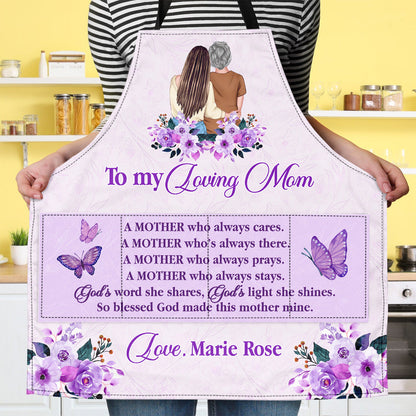 To My Loving Mom | Personalized Apron With Pocket