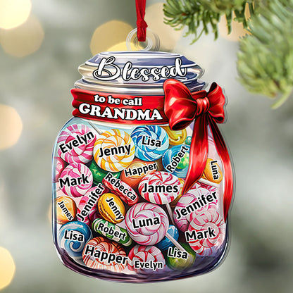 Grandma 's Christmas Candy | Personalized 1-Side Acrylic Ornament JSACOPT2619L