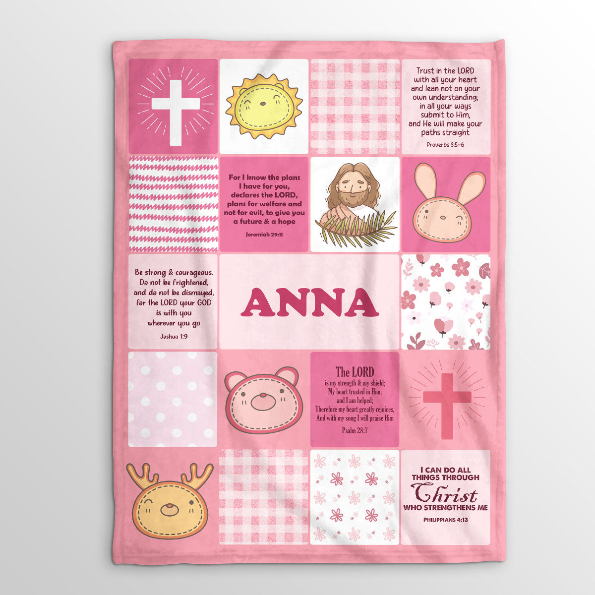 Cute Christian Gift For Kids | Personalized Fleece Blanket JSFBHLT1632TA