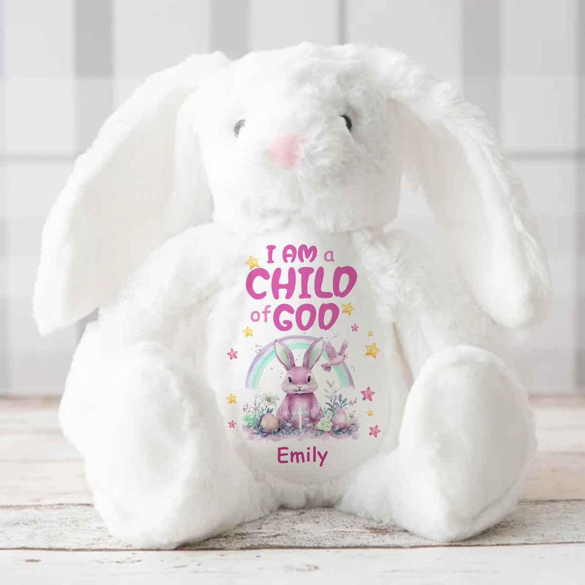 I Am A Child Of God | Personalized Stuffed Bunny