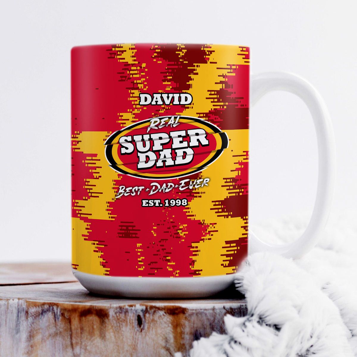 Real Super Dad | Personalized White Ceramic Mug JSCCMT45