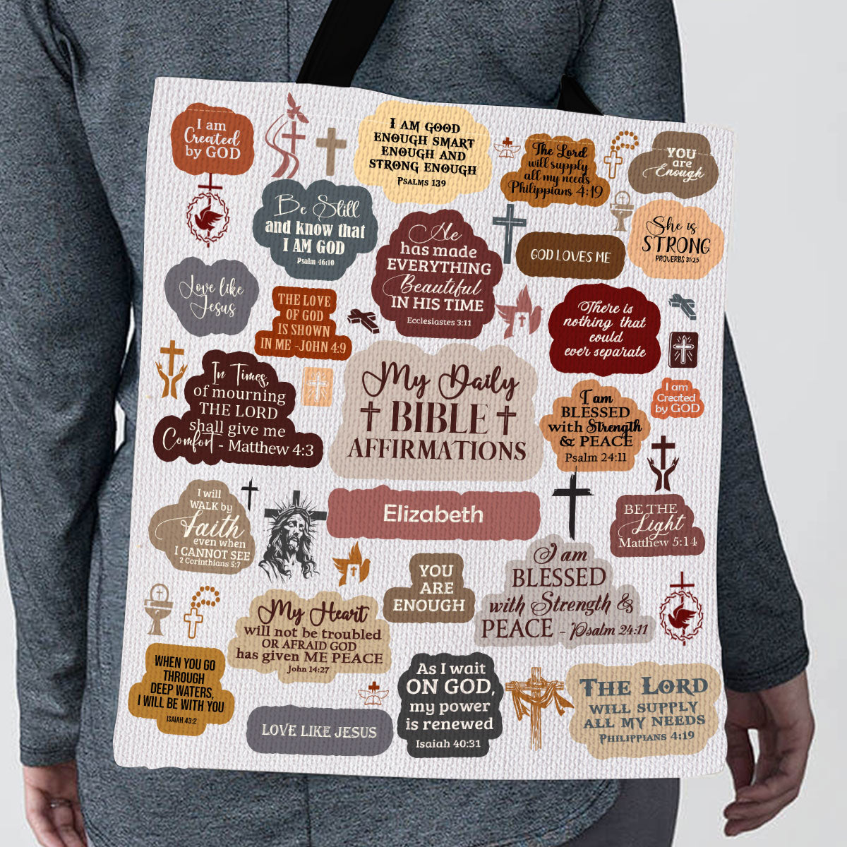 Jesuspirit| Personalized Christian Tote Bag | My Daily Bible Affirmation TBM726