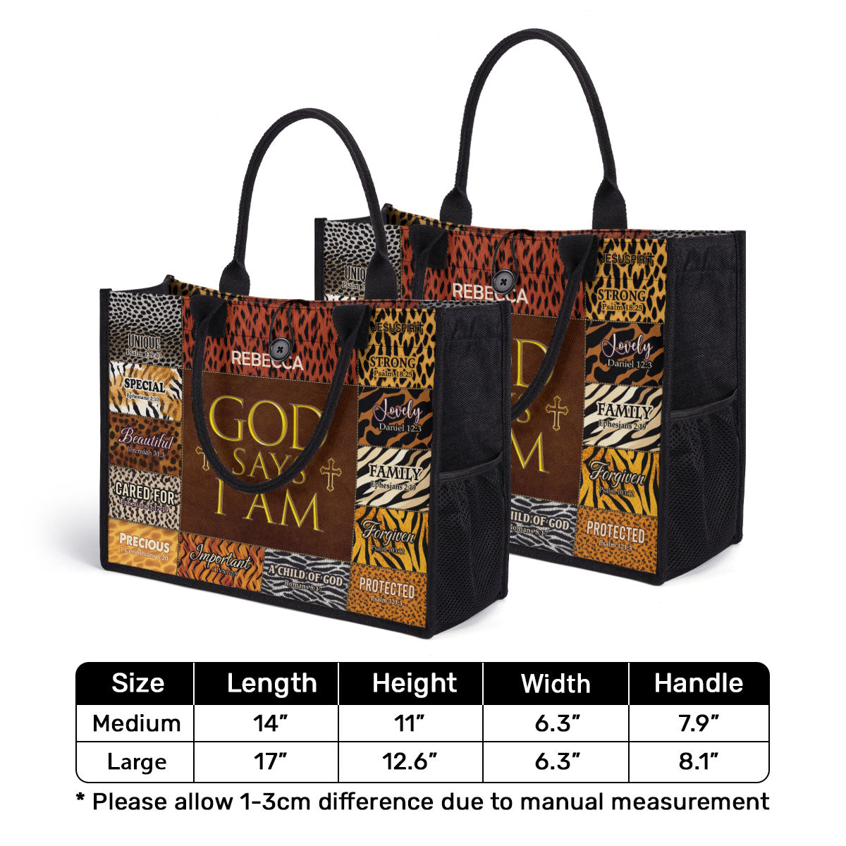 God Says I Am - Personalized New Canvas Tote Bag CTBM724