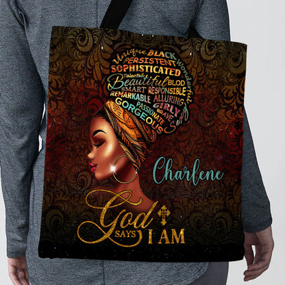 Jesuspirit| Personalized Christian Tote Bag | God Says I Am TBM717