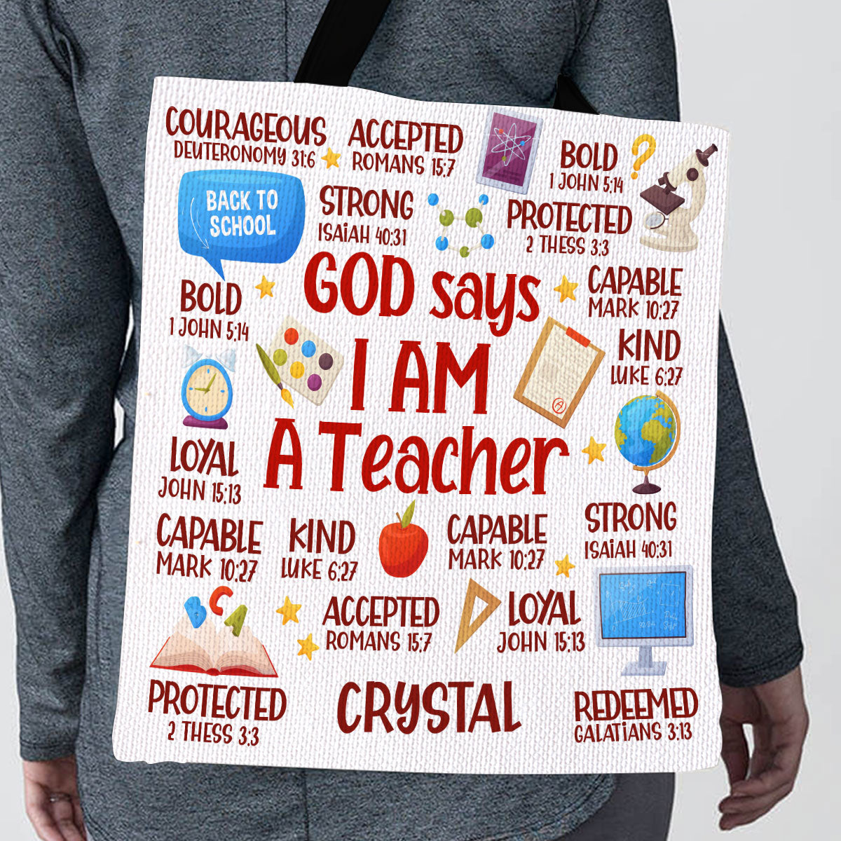 God Says I Am A Teacher | Personalized Tote Bag JSTBH893