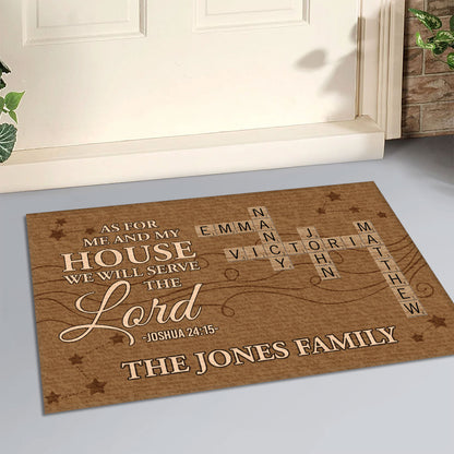 As For Me And My House We Will Serve The Lord | Personalized Doormat