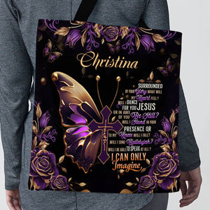 Jesuspirit| Personalized Christian Tote Bag | Butterfly I Can Only Imagine TBM735