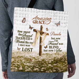 Jesuspirit| Personalized Christian Tote Bag | Amazing Grace How Sweet The Sound TBM740