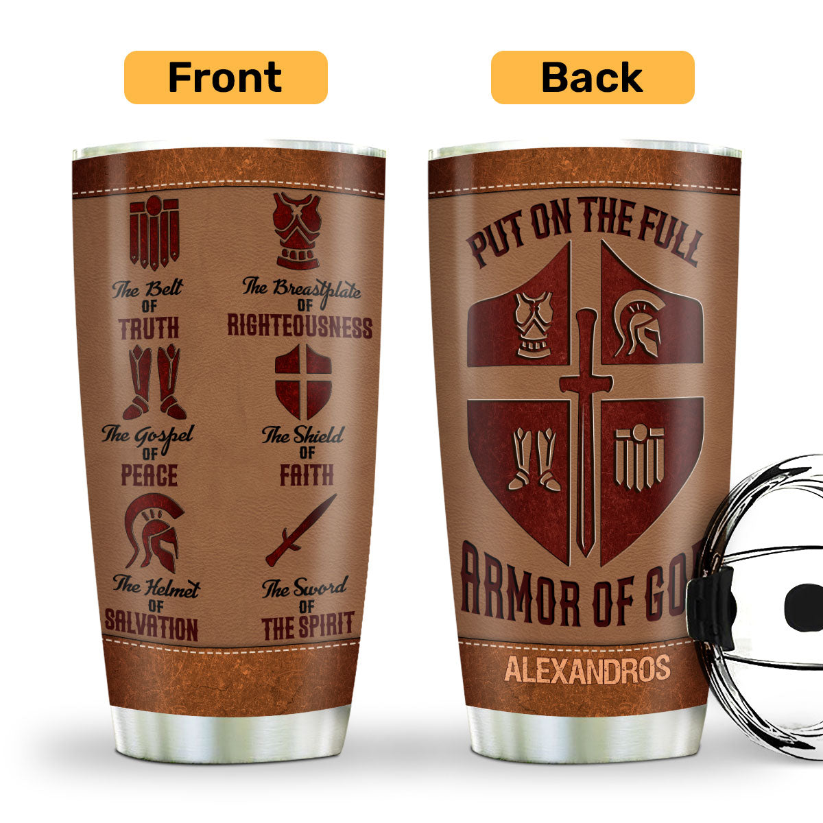 Put On The Full Armor Of God | Personalized Stainless Steel Tumbler JSSSTM1025