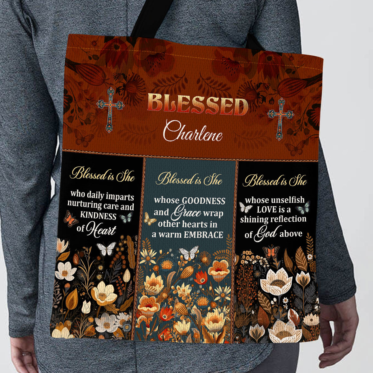 Jesuspirit | Personalized Christian Tote Bag | Blessed Is She TBM748