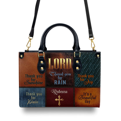 Jesuspirit | Personalized Leather Handbag With Zipper | It's A Beautiful Day LHBM741